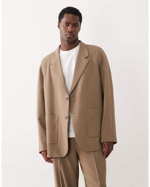 ASOS Slouchy Oversized Suit Jacket - Natural