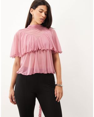 ASOS Floaty Top With Drapes - Pink