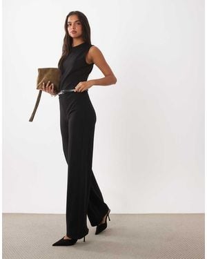 Mango Mouwloze Jumpsuit Met Ceintuur - Wit