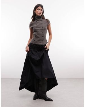 AllSaints Nuria midirock mit falten und raffungen - Weiß
