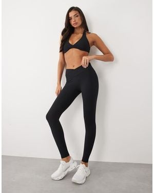 BO+TEE Bo+tee Soft Active Cross Over Waistband leggings - Black