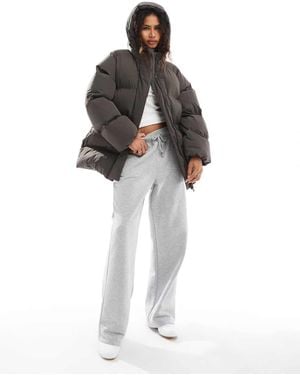 Weekday Dust Cinched Puffer Coat With Detachable Hood - Black