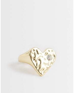 Kingsley Ryan Chunky Gemset Heart Ring - White