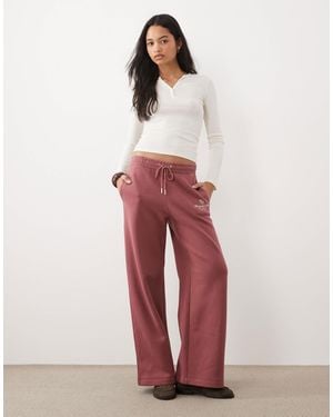 Abercrombie & Fitch High Rise Straight Jogging Bottom - Red