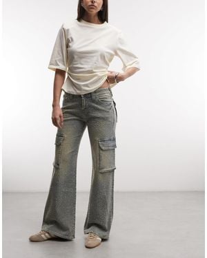 TRUE RELIGION Bobbi Rhinestone Detail Cargo Pant - Multicolor