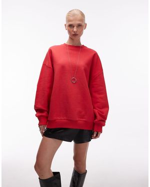 ASOS Heavyweight Sweatshirt With Balloon Sleeve - Red