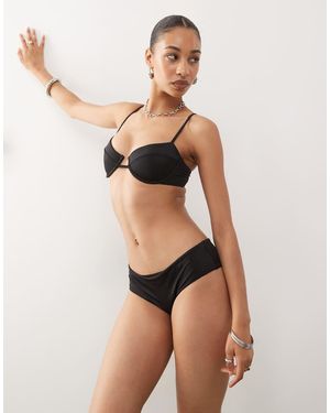 Monki Cheeky Hipster Bikini Bottoms - Natural