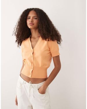 ASOS Fine Knit V Neck Cardigan - Orange