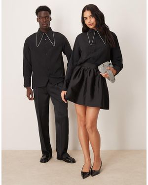 Sister Jane Camisa Negra Con Detalle De Gemas De -Negro