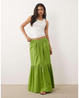 ASOS Tiered Boho Maxi Skirt - Green