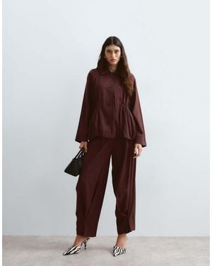 ARRANGE Blythe Smaltoelopende Broek Met Gevouwen Detail - Bruin