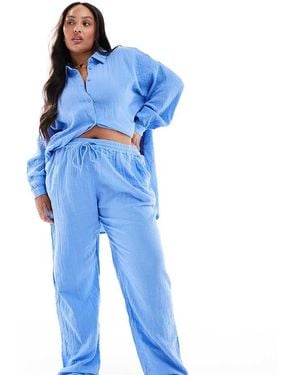 ONLY Cheesecloth Pull On Trousers Co-ord - Blue