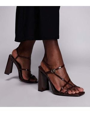 SIMMI Simmi London Malinda Wide Fit Block Heeled Strappy Sandals - Brown