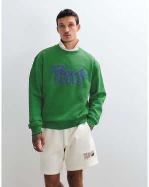 ASOS Sudadera Relaxed Con Estampado Puff En Contraste En Verde