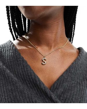 Pieces Collana Con Iniziale "S" Bombata - Nero