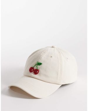 Accessorize Cherry Beaded Cap - Natural