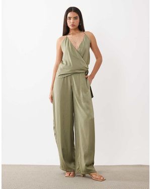 SNDY'S Satijnen Broek Met Ballonpijpen - Groen