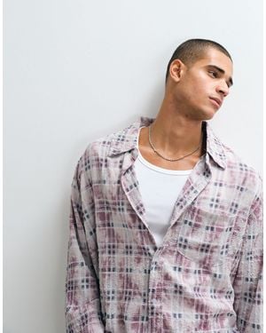 Liquor N Poker Long Sleeve Button Through Shirt - Gray