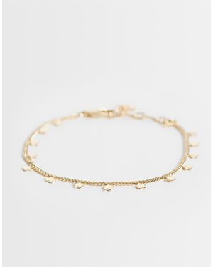 ASOS Bracelet fin en chaîne avec étoiles pendantes - doré - Blanc