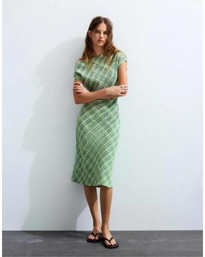 Pull&Bear – asymmetrisches midikleid - Grün