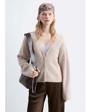 & Other Stories Alpaca And Wool Blend V Neck Cardigan - White