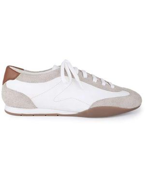 OFF THE HOOK Cassie Leather Casual Lace-Up Low-Top Trainers - White