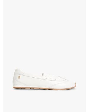 Tommy Hilfiger Th Monogram Leather Ballet Trainers - White
