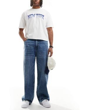 Pull&Bear Pull On baggy Jeans - Blue