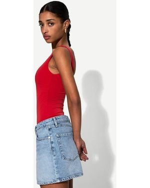 Bershka Denim Mini Skirt - Red
