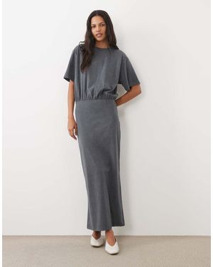 ASOS Maxi T-Shirtjurk Met Korte Mouwen - Grijs