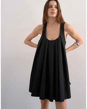 TOPSHOP Full Hem Pleated Mini Sundress - Black