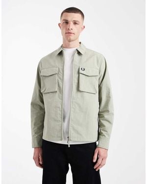 Fred Perry Ripstop Pocket Logo Overshirt - Natural