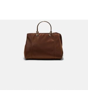 Stradivarius Tote Bag With Metallic Handle - Brown