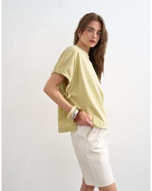 TOPSHOP Hybrid Tie Sleeve Tee - White