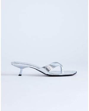 TOPSHOP Solo Strappy Mule Mid Heel Sandal - White
