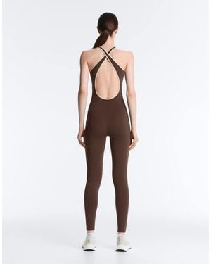 Oysho Comfortlux Long Jumpsuit With Piping - White