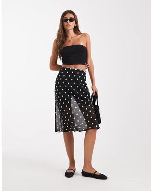 ASOS Sheer Midi Skirt - Black