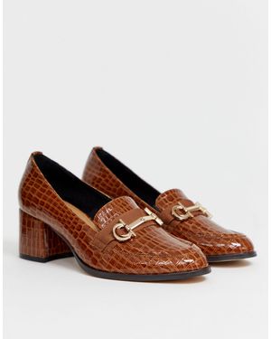 ASOS Stirrup Heeled Loafers - Brown