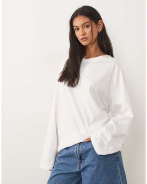 ARKET Camiseta Oversize De Manga Larga En - Blanco