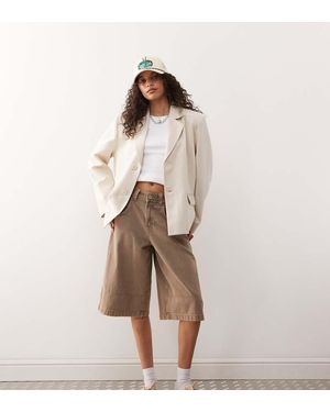 Collusion Blazer Oversize Color Pietra Raccolto Sul Retro - Neutro