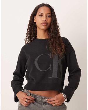 Calvin Klein Large Ck Logo Jumper - Black