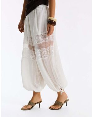 Bershka Studded Kitten Heel Sandals - White
