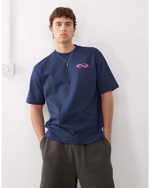Weekday T-Shirt Vestibilità Comoda Con Stampa - Blu