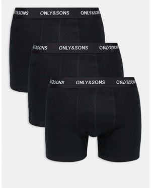 Only & Sons 3 Pack Trunks - Black