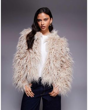 Kiwi & Co Esme Faux Mongolian Fur Jacket - Grey
