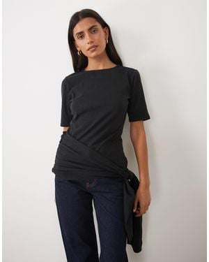 ASOS Supersoftes wickeloberteil mit bindeband - Schwarz