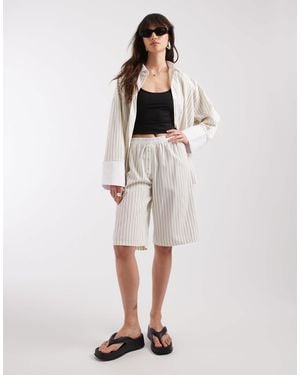 ASOS Boxer Waistband Pull On Bermuda Shorts - White