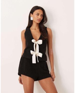 For Love & Lemons Bouclé Shorts - Black