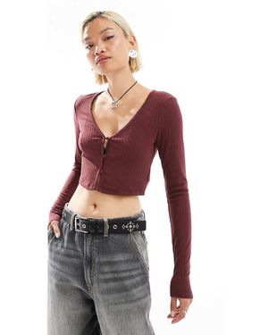 Glamorous Cardigan Aderente - Rosso