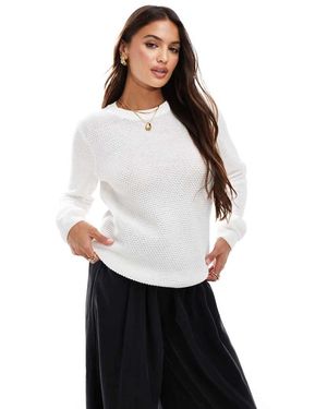 Vila Jersey Blanco De Manga Larga De Punto Texturizado De